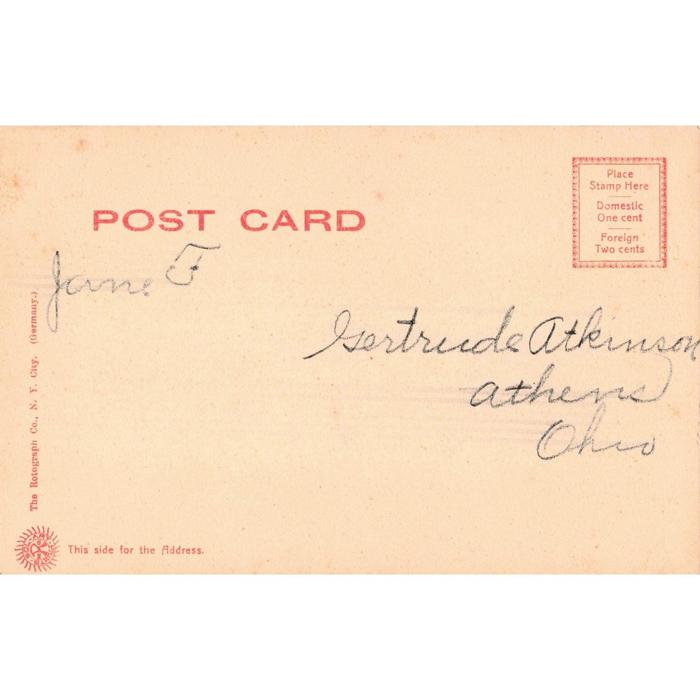 Columbus Ohio OH Goodale City Park Fountain 1905 Rotograph Postcard Undivided - Picture 2 of 2